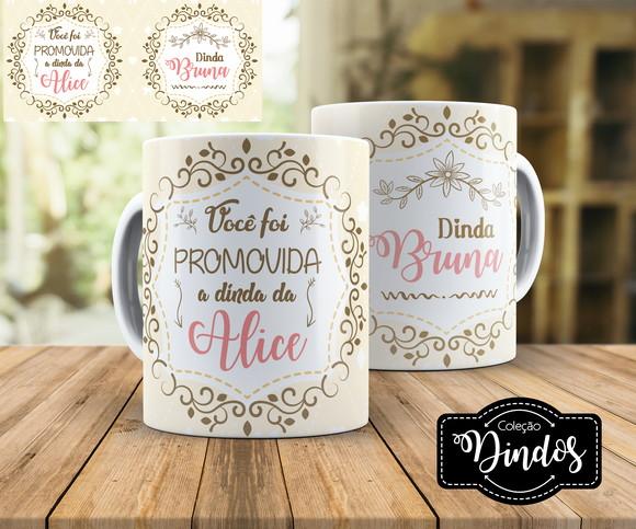 caneca batizado Presente dinda ou dindo convite batismo