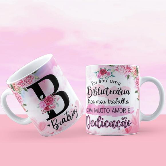 Caneca Bibliotecária Personalizada com Nome Personalizado