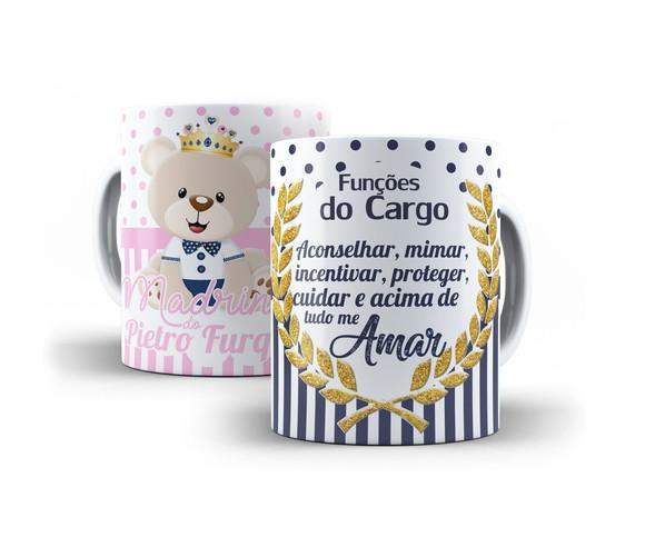 Caneca Convite Batismo Personalizado Kit Canecas Dindos