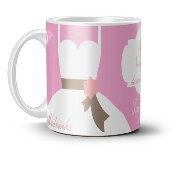 Caneca Convite madrinha de Casamento lembrança de casamento