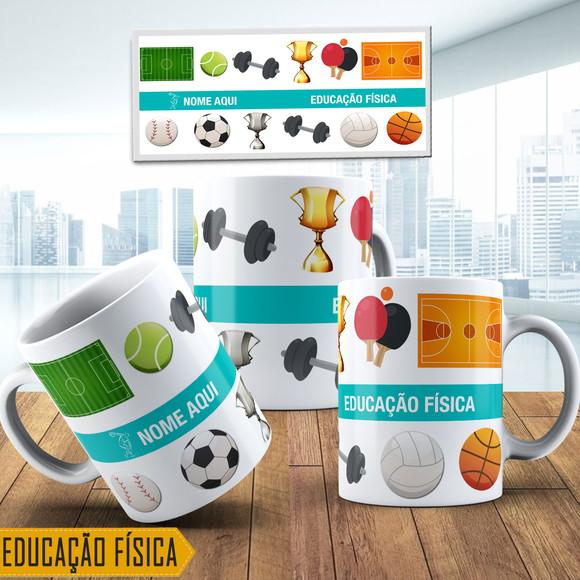 Caneca educação Física Personalizada azul
