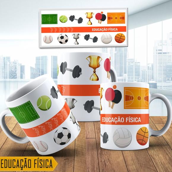 Caneca educação Física Personalizada laranja