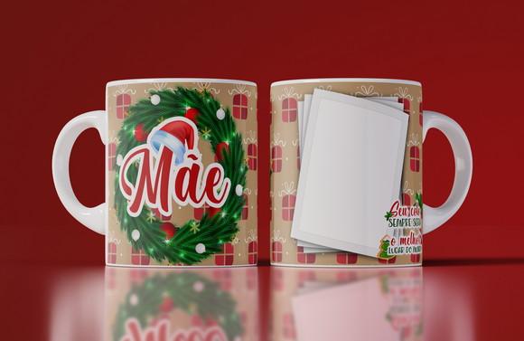 Caneca Feliz Natal Mãe Personalizada com Foto