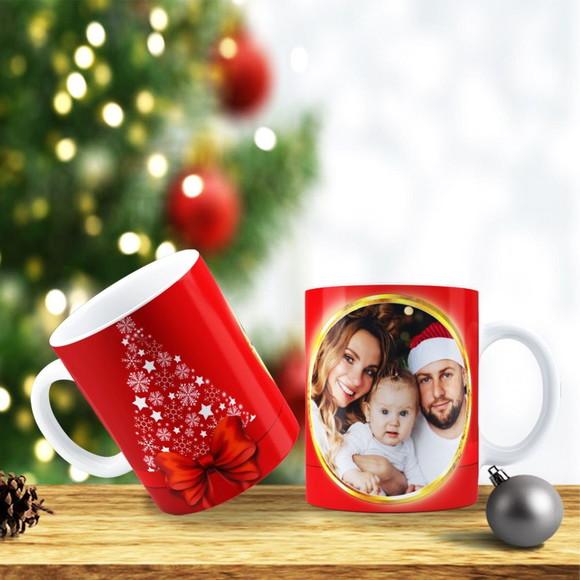 Caneca Feliz Natal Personalizada com Foto