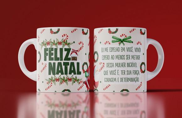 Caneca Feliz Natal Presente de Natal Lembrança Natalina