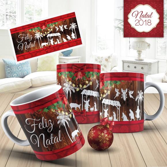 Caneca Feliz natal presépio