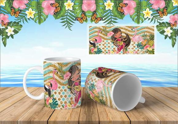 Caneca Flamingos menina