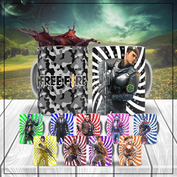 Caneca freefire caneca jogo vídeo game personagens