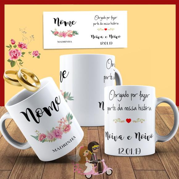 Caneca madrinha de Casamento lembrança casamento convite MD1