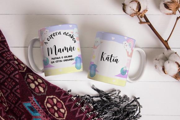 Caneca Mamãe Prepara o Colinho Que Estou Chegando