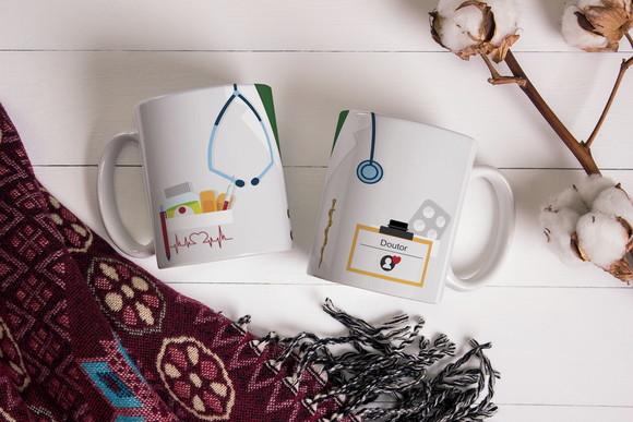Caneca Médico Doutor Personalizada Jaleco Profissão Médico