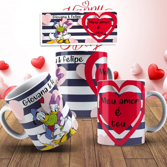 Caneca meu amor é teu Namorados personalizada nome