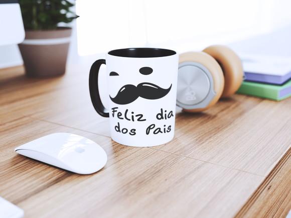 caneca pai bigode feliz dia dos pais