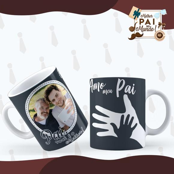 Caneca Pai Personalizada com Foto Caneca Única Amo Meu Pai