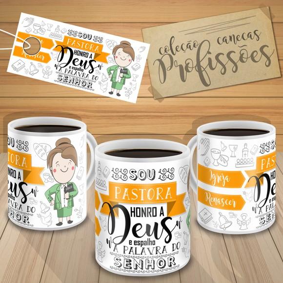 Caneca pastora personalizada presente pastora honro a Deus