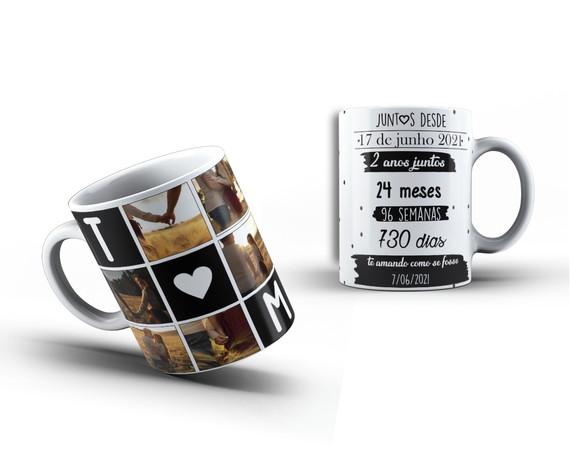 Caneca Personalizada com Fotos do Casal Presente Namorados