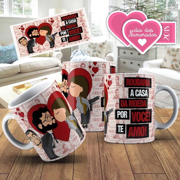 Caneca Personalizada La Casa de Papel professor e raquel