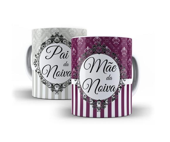 Caneca Personalizada Mãe Noiva Pai Noiva ou Noivo Arabesco