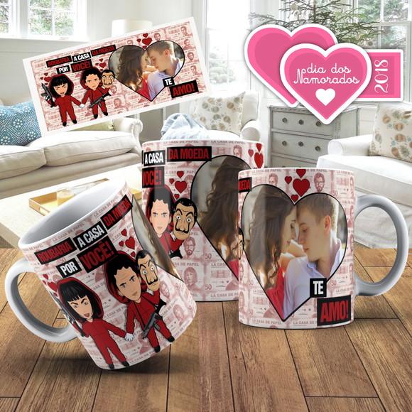 Caneca Personalizada La Casa de Papel namorados com foto