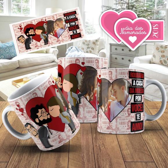 Caneca Personalizada La Casa de Papel professor e raquel fot