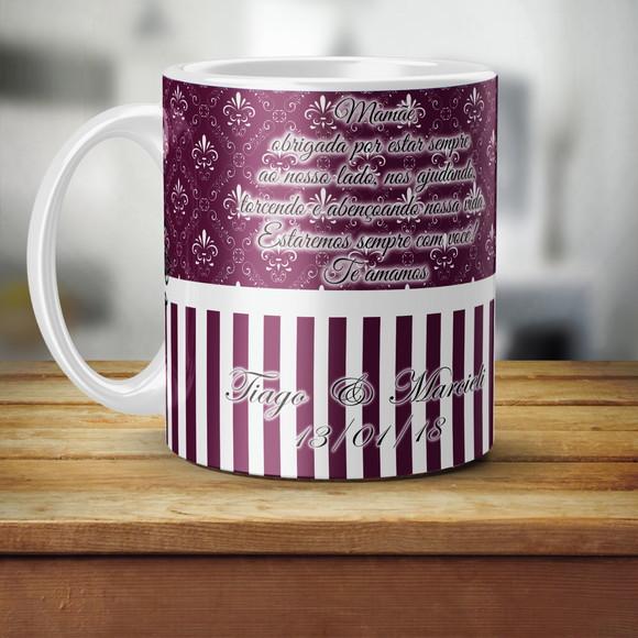 Caneca Personalizada Mãe Noiva Pai Noiva ou Noivo Arabesco