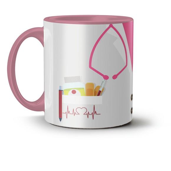 Caneca Personalizada Médica Medicina Profissão Médica Rosa