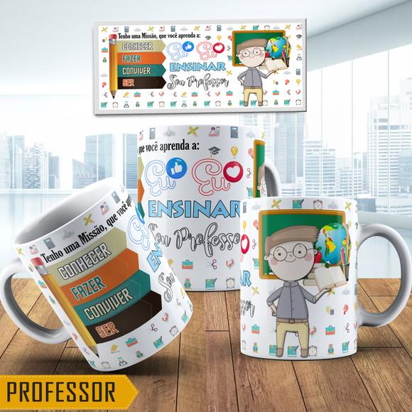 Caneca personalizada professor eu curto eu amo