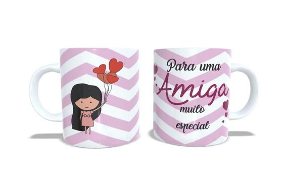 Caneca Presente para Uma Amiga Querida Cute Delicada