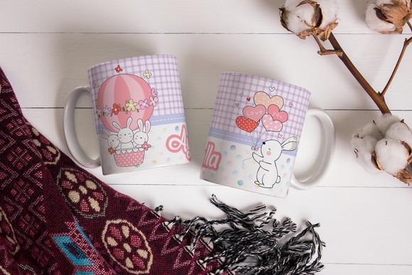 Caneca Presente Páscoa Caneca Personalizada Coelhinhos