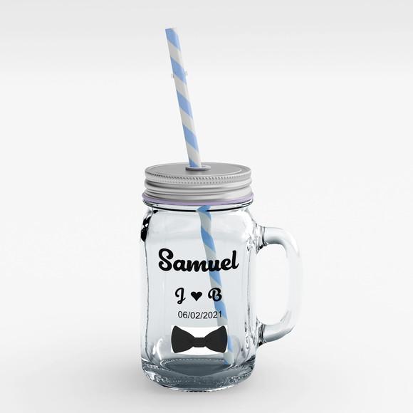 Copo Canudo Pajem de Casamento Padrinho Masonjar Mini Jarro