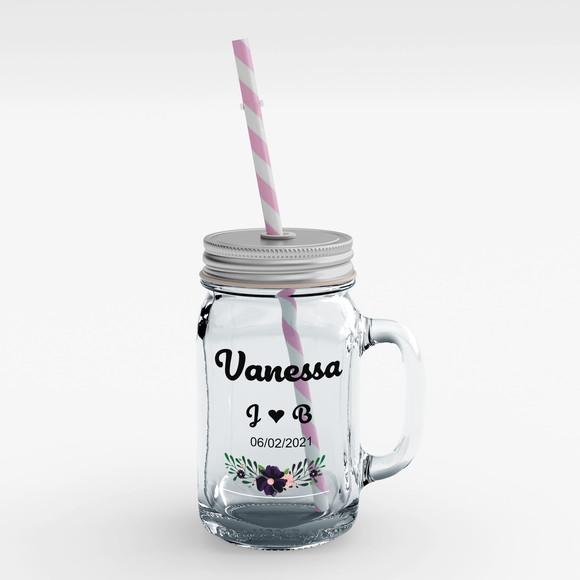 copo canudo Daminha Casamento madrinha masonjar mini jarro