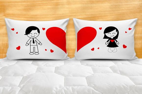 Fronha Ele e Ela amor par de fronhas casal