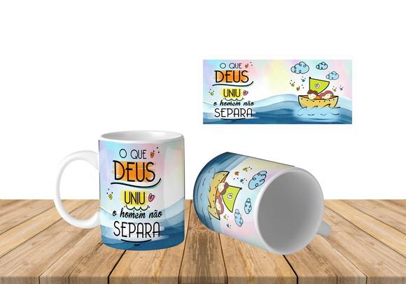 O Que Deus uniu o Homem não Separa caneca amor casal