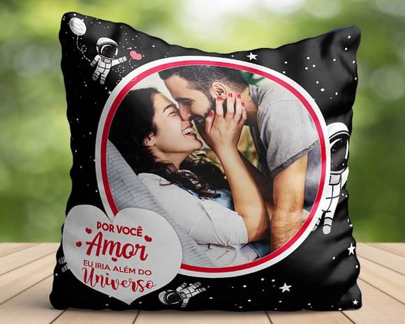 Por você eu iria além do universo namorados almofada amor