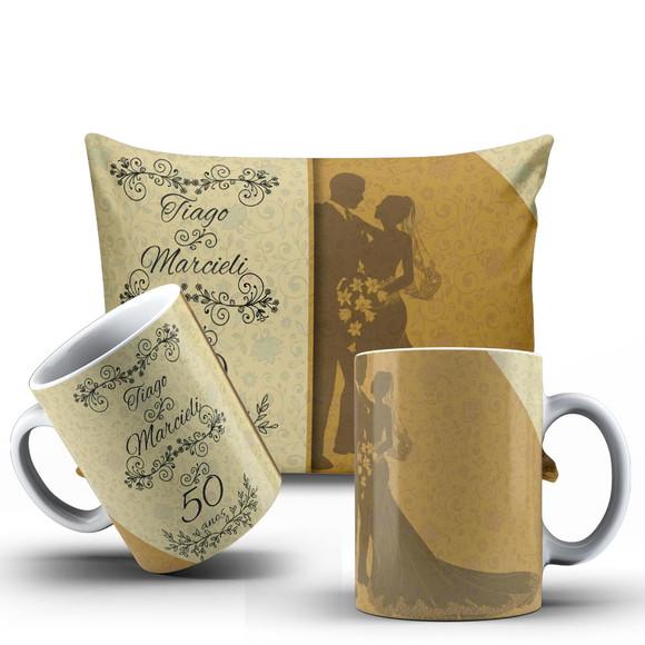 Presente Bodas de Ouro Aniversário Casamento 50 Anos Kit