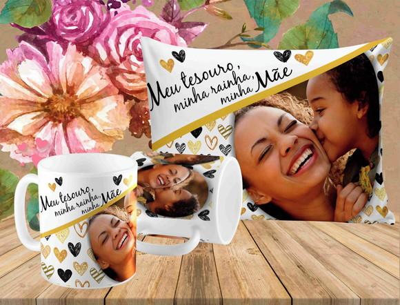 Presente Mãe meu tesouro minha rainha minha mãe com foto
