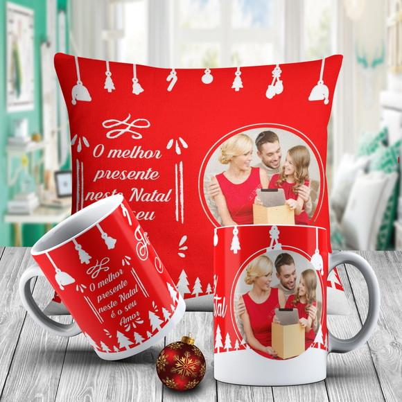 Presente natal personalizado com foto feliz natal