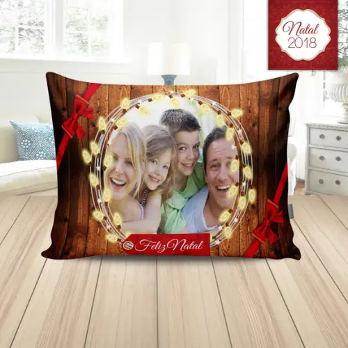 Almofada de natal personalizada feliz natal