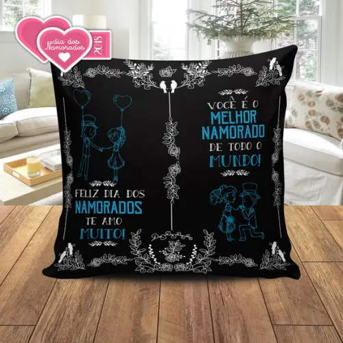 Almofada namorados chalkboard melhor namorado do mundo