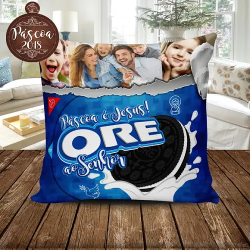 almofada páscoa personalizada com foto páscoa é Jesus ore