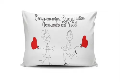 Almofada Pensa em Mim que Estou pensando em Você