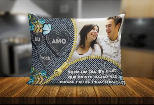 Almofada personalizada com foto eu amo você