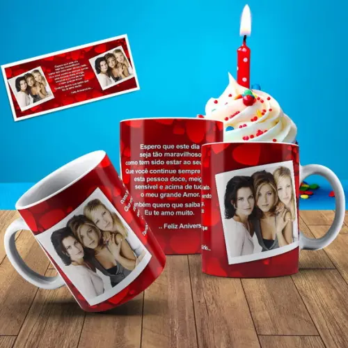 Caneca Aniversário Presente Personalizado Com Foto Mensagem