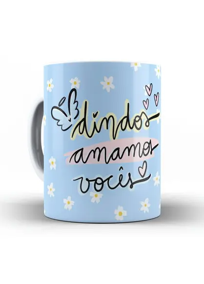 caneca batizado Presente dindos amamos vocês