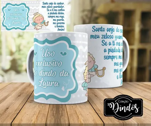 caneca batizado Presente dinda ou dindo convite batismo