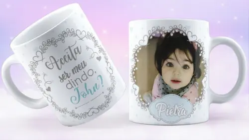 caneca batizado Presente dinda ou dindo convite batismo foto