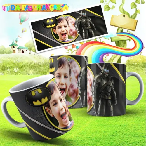 Caneca batman infantil com foto