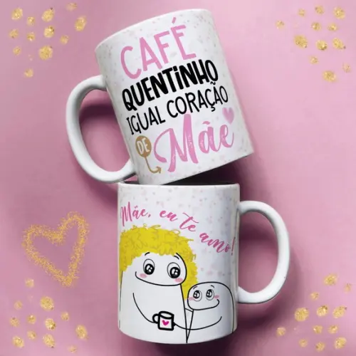 Caneca café quentinho igual coração de mãe caneca meme