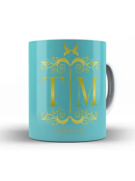 Caneca Convite madrinha de Casamento vestido brasão