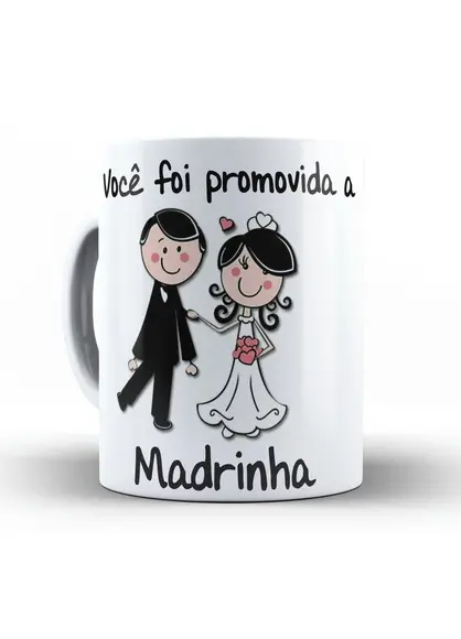 Caneca Convite de Casamento padrinho madrinha divertido